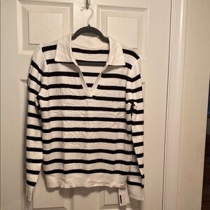 Aeuui Striped Black and White Sweater…size M